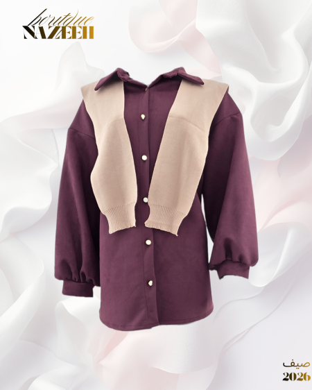 قميص ربيع مع سكارف